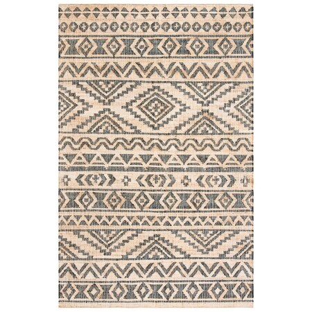 Safavieh Kilim Hand Loomed Small Rectangle Area RugNatural & Charcoal 4 x 6 ft. KLM751A-4
